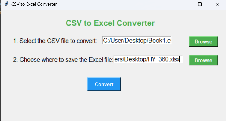 CSVToExcel